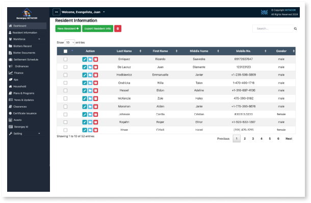 Barangay Resident Management
